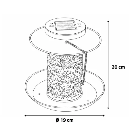 Lanterne solaire et mangeoire Ø 19 x 20 cm