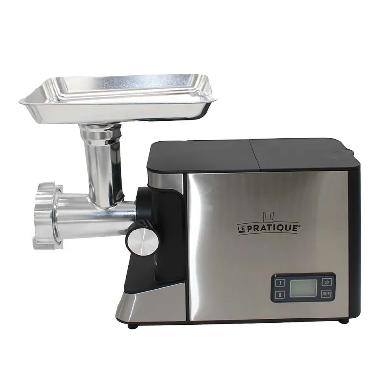 Hachoir électrique 900W 45x19x34cm 3 plaques acier entonnoirs