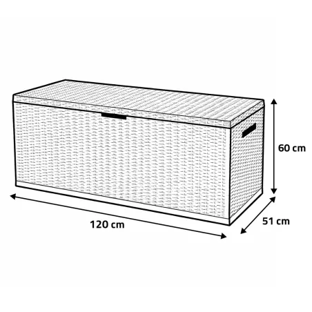 Coffre de rangement jardin 350L - 120 X 51 X 60 cm