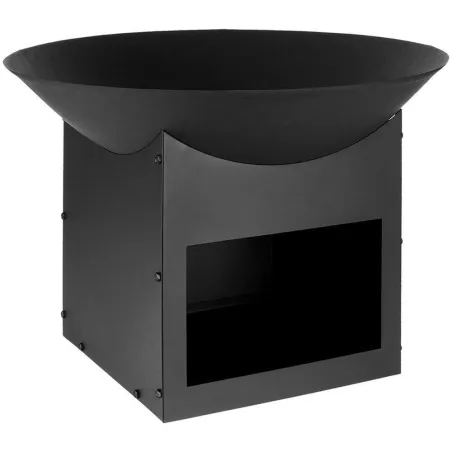 Brasero métal noir sur support Ø 57cm