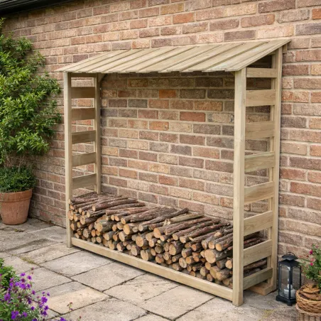 Abri bûches en bois autoclave 1,8 stères 170 x 46 x 182 cm