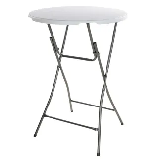 Table de bar ronde blanche Diamètre 80 cm - Hauteur 80 cm - Pliable