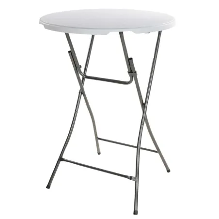 Table de bar ronde blanche Diamètre 80 cm - Hauteur 80 cm - Pliable