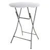 Table de bar ronde blanche Diamètre 80 cm - Hauteur 80 cm - Pliable