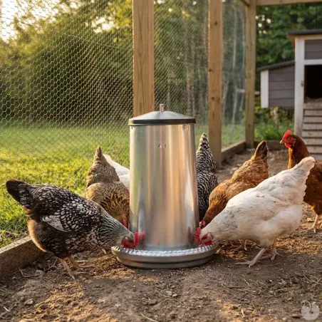 Mangeoire volaille à trémie métal 40 kg