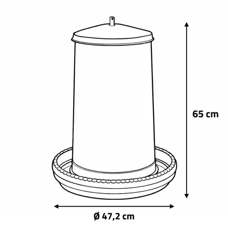 Mangeoire volaille à trémie métal 40 kg