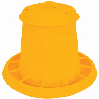 Mangeoire à trémie cylindrique plastique avec poignée - 3,5 kg - Jaune