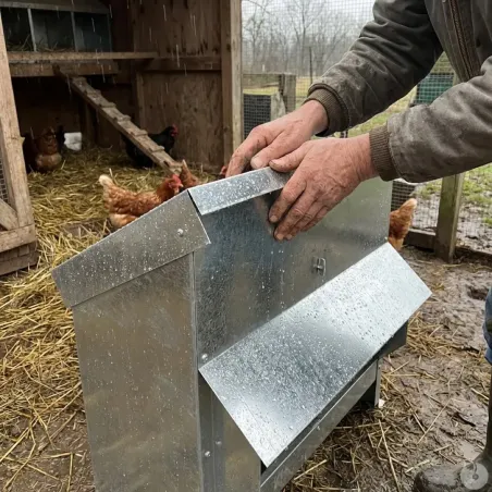 Mangeoire à trémie galvanisée 20Kg 54 x 27 x 51 cm 