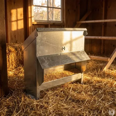 Mangeoire à trémie galvanisée 20Kg 54 x 27 x 51 cm 