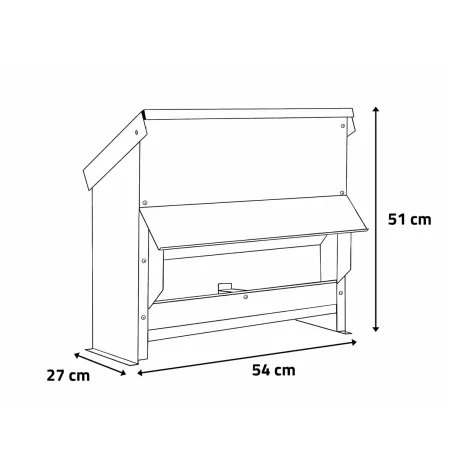 Mangeoire à trémie galvanisée 20Kg 54 x 27 x 51 cm 