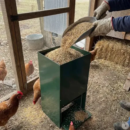 Mangeoire anti-nuisible 12 kg thermolaquée vert