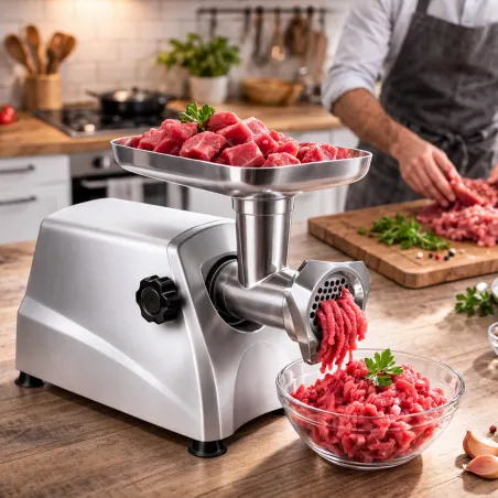 Hachoir à viande professionnel 550W fonte aluminium 3-5-8mm