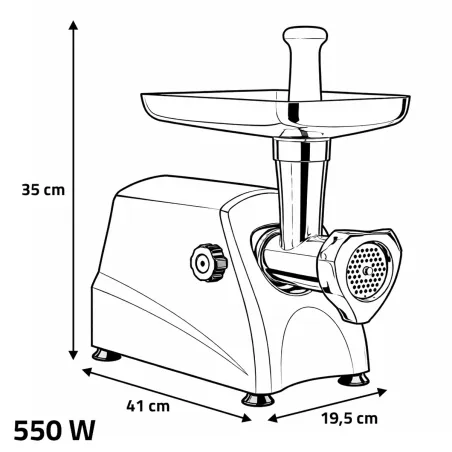 Hachoir à viande professionnel 550W fonte aluminium 3-5-8mm
