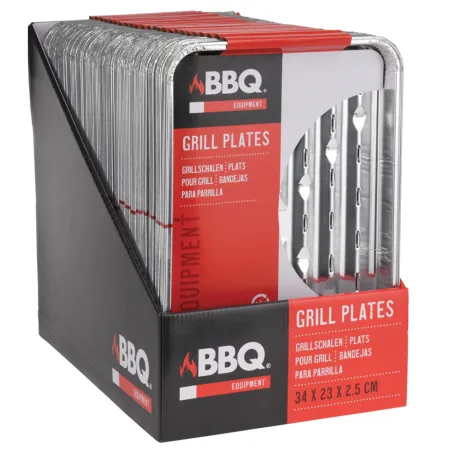 5 barquettes pour grillades bbq 34 x 23x 2,5 cm