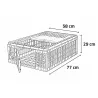 Cage transport démontable volatiles et rongeurs 77x58x29cm