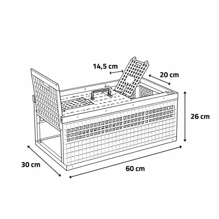 Cage de transport petit gibier plastique 60 X 30 X 26 cm 