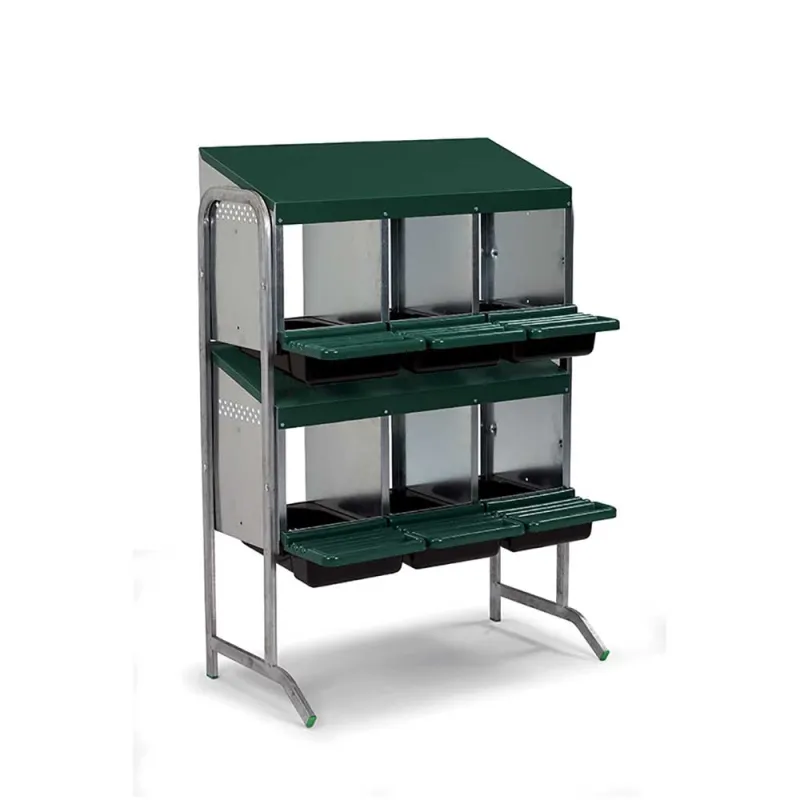 Pondoir poule pro vertical galvanisé 6 nids