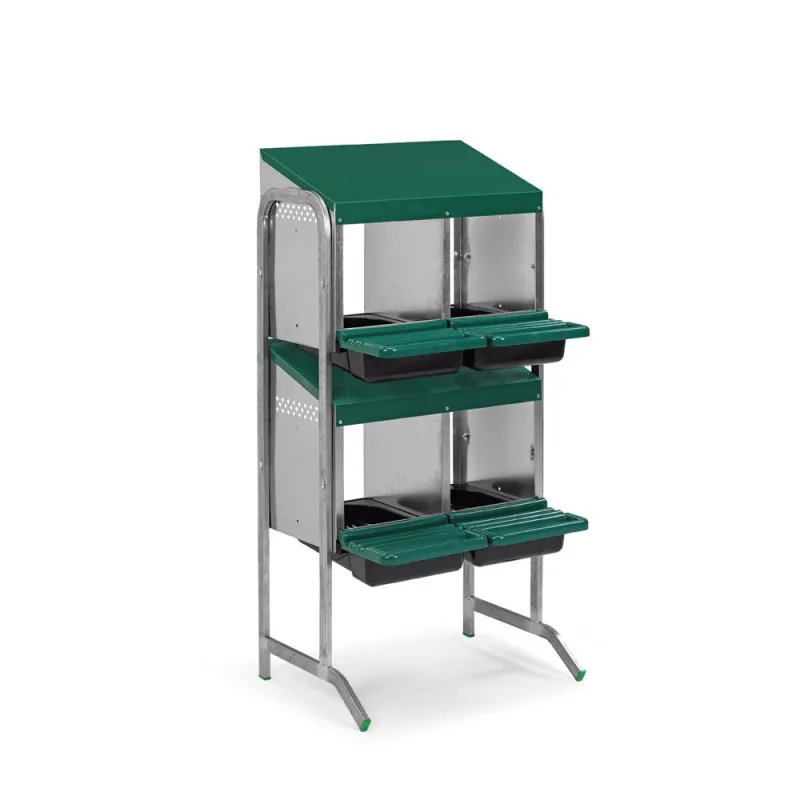 Pondoir poule pro en tôle galvanisée vertical 4 nids