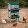 Pondoir poule pro en tôle galvanisée vertical 4 nids