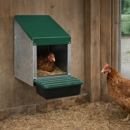 Nid pondoir galvanisé fond plastique 26,7x52x48cm fixation mur