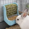 Mangeoire lapin avec râtelier double usage grain et foin