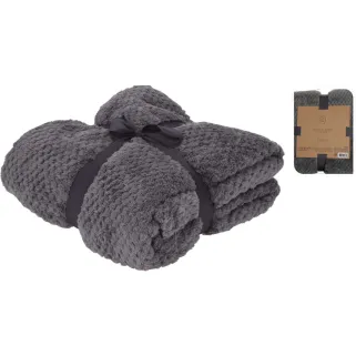 Plaid polaire gris 130x170 cm | Chaud, doux et pratique