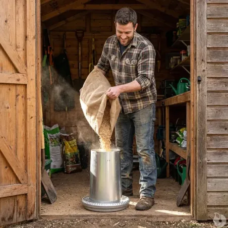 Mangeoires volaille à trémie métal 5kg en lot de 5
