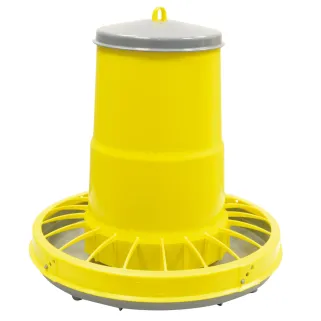 Mangeoire trémie cylindrique volailles plastique jaune 17kg