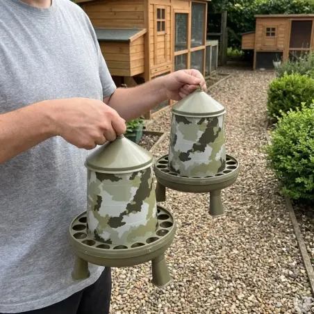 Lot de 5 Mangeoires sur pieds surélevés 4 kg camo Ø 33cm H 37,5cm