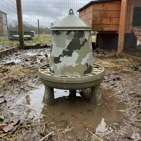 Lot de 5 Mangeoires sur pieds surélevés 4 kg camo Ø 33cm H 37,5cm