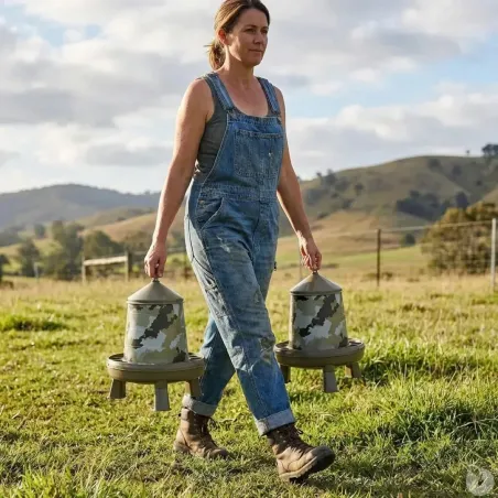 Lot de 10 Mangeoires sur pieds surélevés 4 kg camo Ø 33cm H 37,5cm