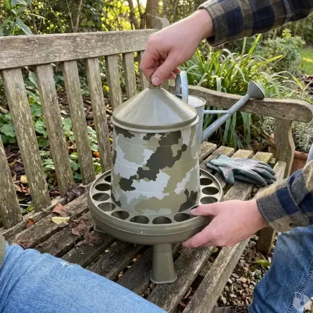 Lot de 10 Mangeoires sur pieds surélevés 4 kg camo Ø 33cm H 37,5cm