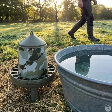 Lot de 10 Mangeoires sur pieds surélevés 4 kg camo Ø 33cm H 37,5cm