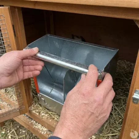 Lot de 10 Mangeoires lapins trémie 2 compartiments