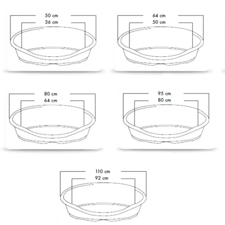 Corbeille pour chien en plastique 50x38x22 cm