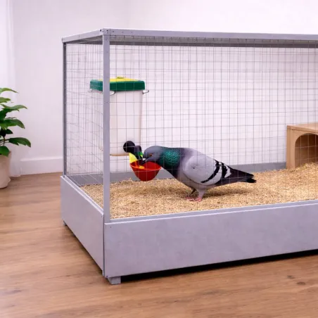 Abreuvoir de cage à coupelle large 1L pour oiseaux, pigeons et poules Olba