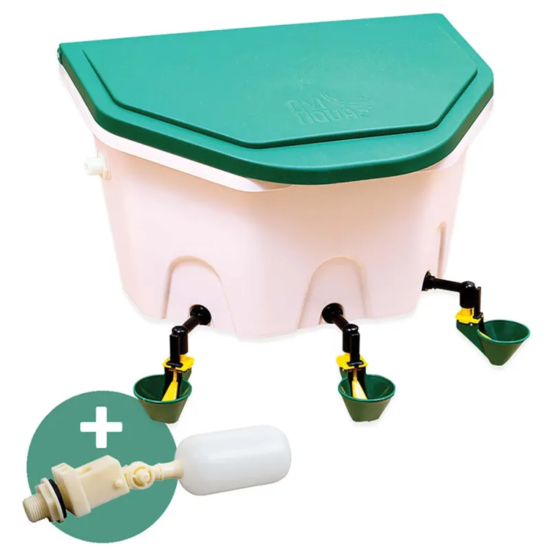 Abreuvoir poule automatique Aviaqua 8L à coupelles avec flotteur Olba