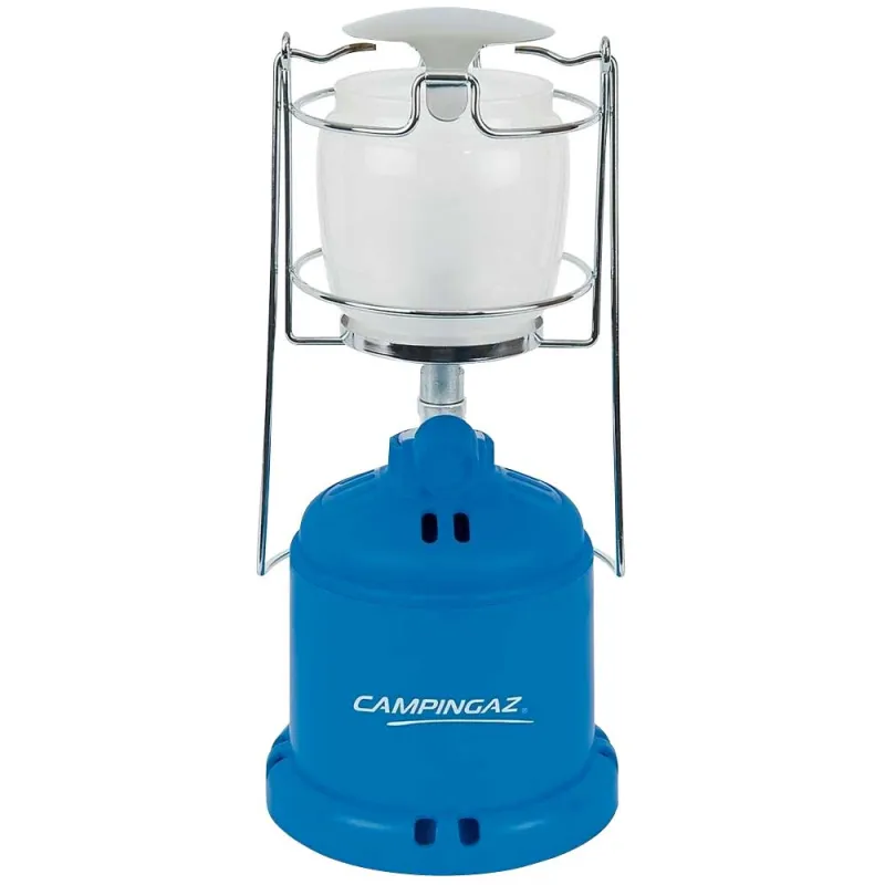 Lampe à gaz Lumogaz autonomie 5h verre bleu Ø 12 cm x H 26 cm