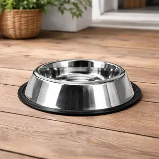 Gamelle pour chiens acier inoxydable 33,5 x 7 cm 1,7L