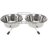 2 Gamelles chien inox avec support Diam 16 cm