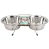 2 Gamelles chien inox avec support Diam 16 cm