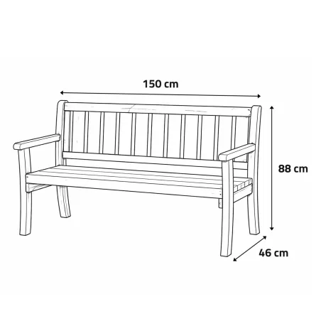 Banc de jardin en bois autoclave 150 cm