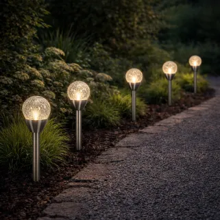 5 Lampes solaire avec boule en verre