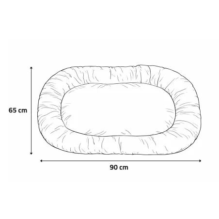 Coussin velvet antidérapant taupe 90x65 cm pour chien