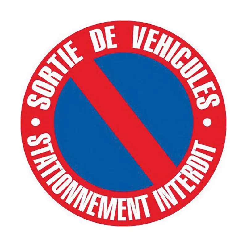 Disque de Stationnement Interdit Ø 25 cm - Signalisation Sortie de Véhicules