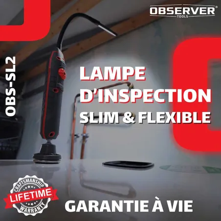 Lampe d'inspection LED flexible OBSERVER - 600 Lumens - USB-C - IP54