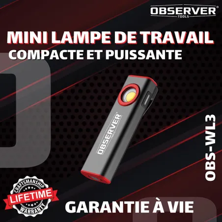 OBSERVER - Lampe de travail SLIM ultra compacte 800 Lumens