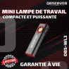 OBSERVER - Lampe de travail SLIM ultra compacte 800 Lumens