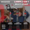 Lampe 3-en-1 OBSERVER - Torche, Barre d'Inspection & Tête Flexible 1000 Lumens