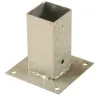Support de poteau plat en acier galvanisé 7,1x7,1cm - Fixation bois